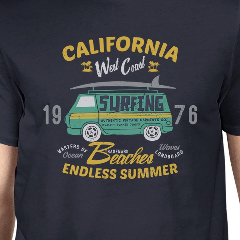 California Beaches Endless Summer Mens Navy Shirt