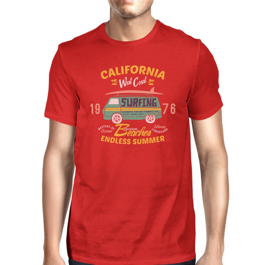 California Beaches Endless Summer Mens Red Shirt