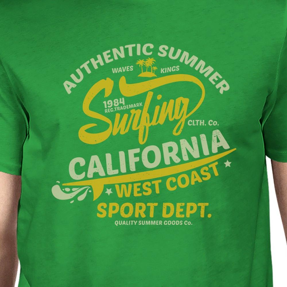 Authentic Summer Surfing California Mens Green Shirt – San Diego