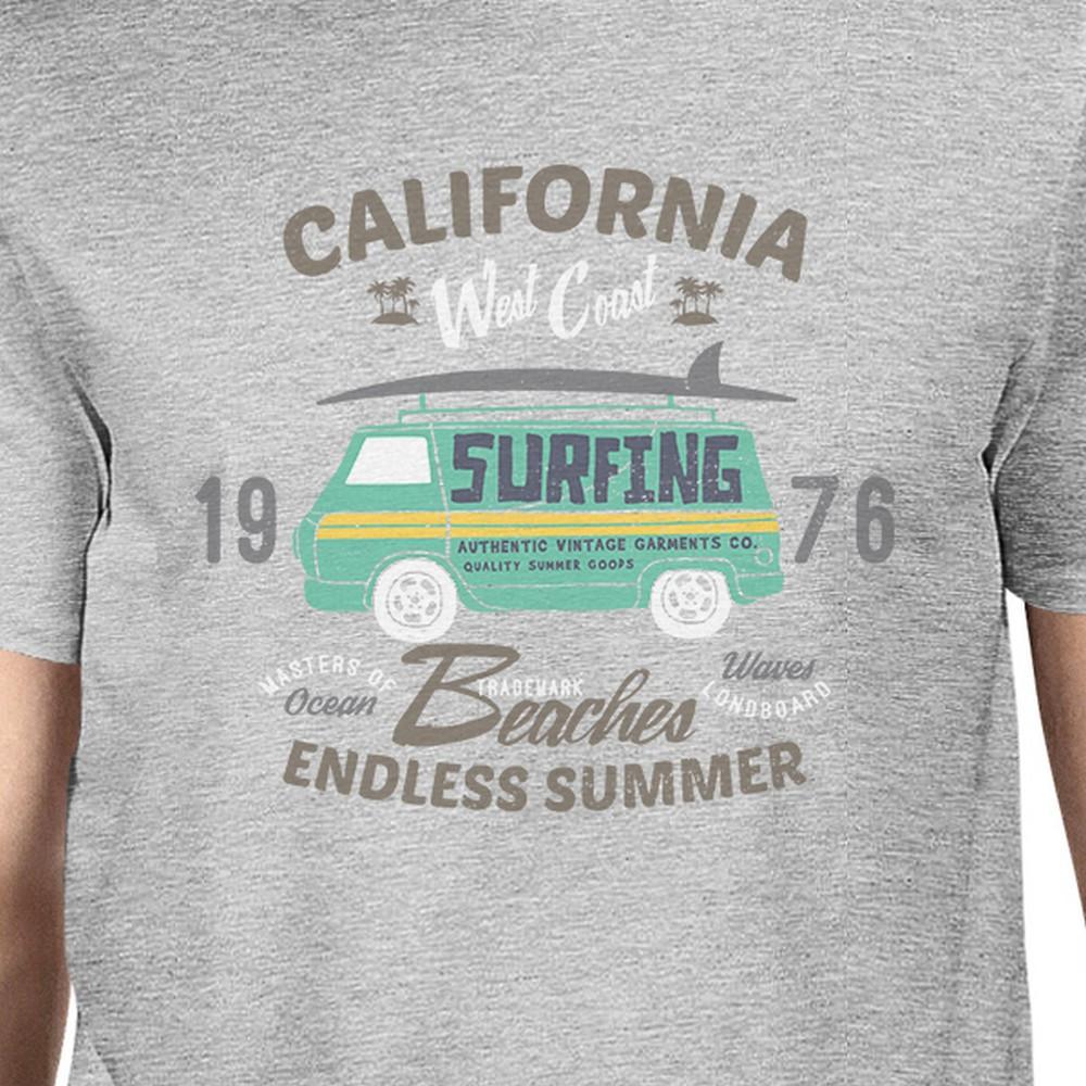 California Beaches Endless Summer Mens Grey Shirt