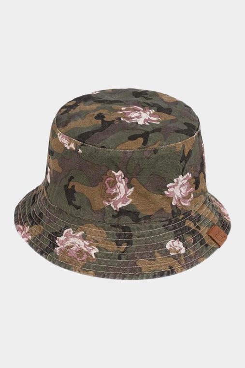 Camo and Roses Reversible Bucket Hat